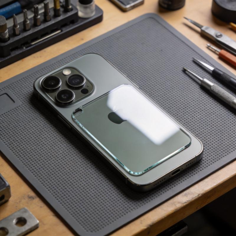 iPhone 17 Pro 后盖玻璃碎裂更换维修后