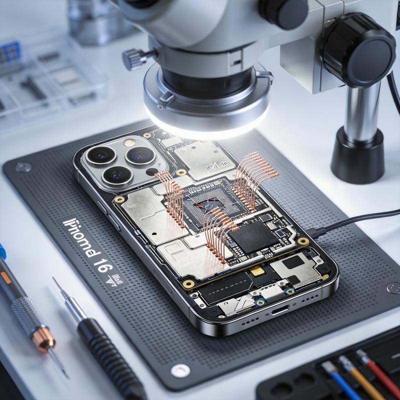 iPhone 16 主板断线飞线精密修复维修前